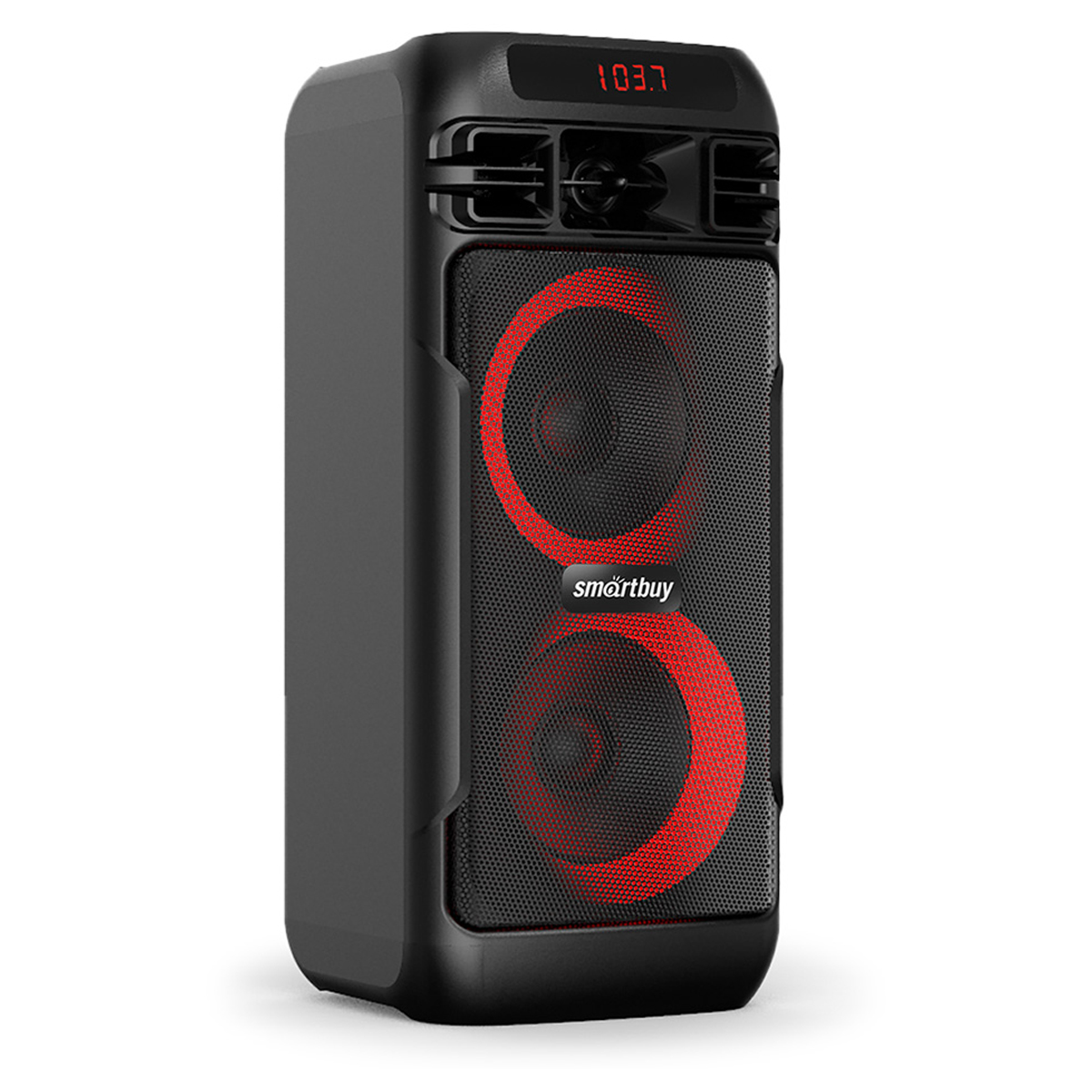Колонка портативная Smartbuy MEGA BOOM II, 50Вт, Bluetooth, MP3, FM-радио, micro SD, 2 микрофона, пульт, подстветка, черный - фото 2