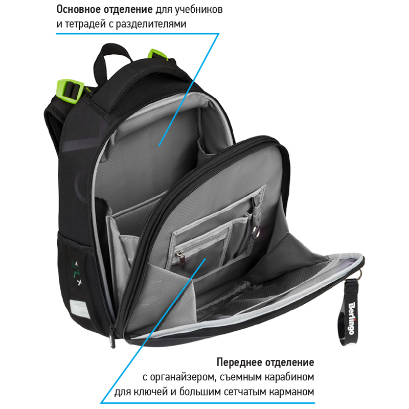 Ранец Berlingo Expert Max "Gaming Zone" 37*28*16см, 2 отделения, анатомическая спинка, дождевик в комплекте - фото 8