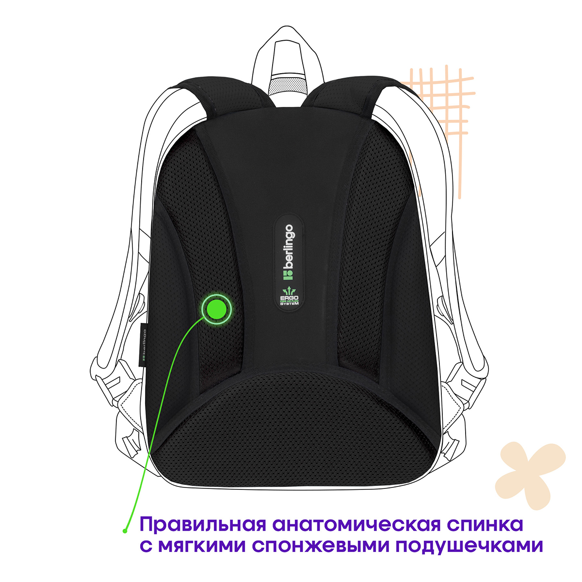 Ранец Berlingo Expert Plus "Best race" 38*29*15см, 2 отделения, 2 кармана, анатомическая спинка - фото 4