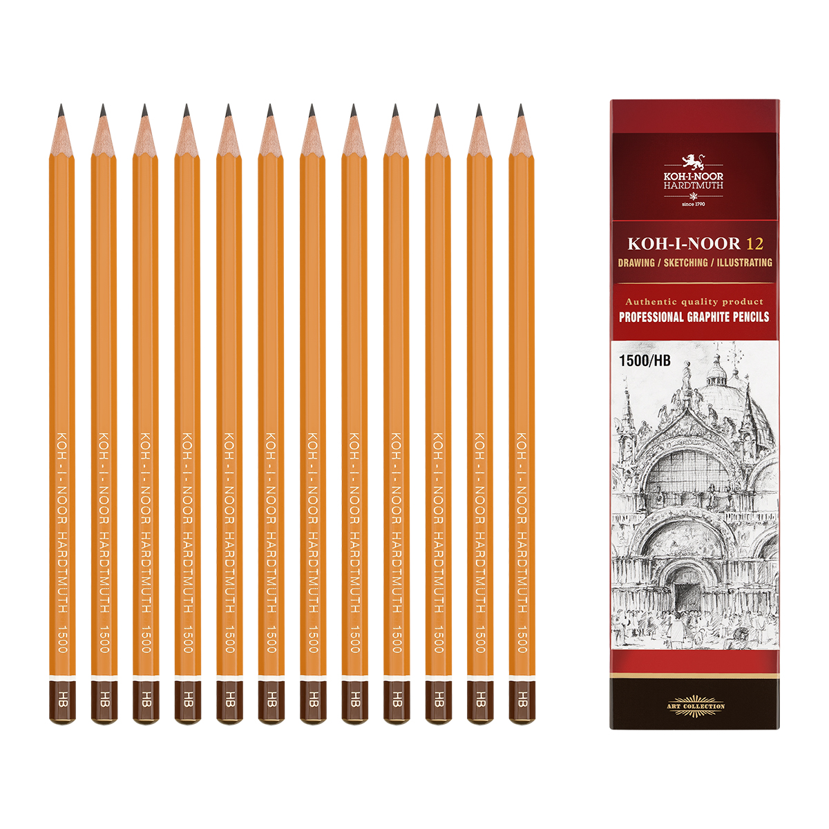 Карандаш чернографитный KOH-I-NOOR 1500/HB, б/ласт, Чехия - фото 4