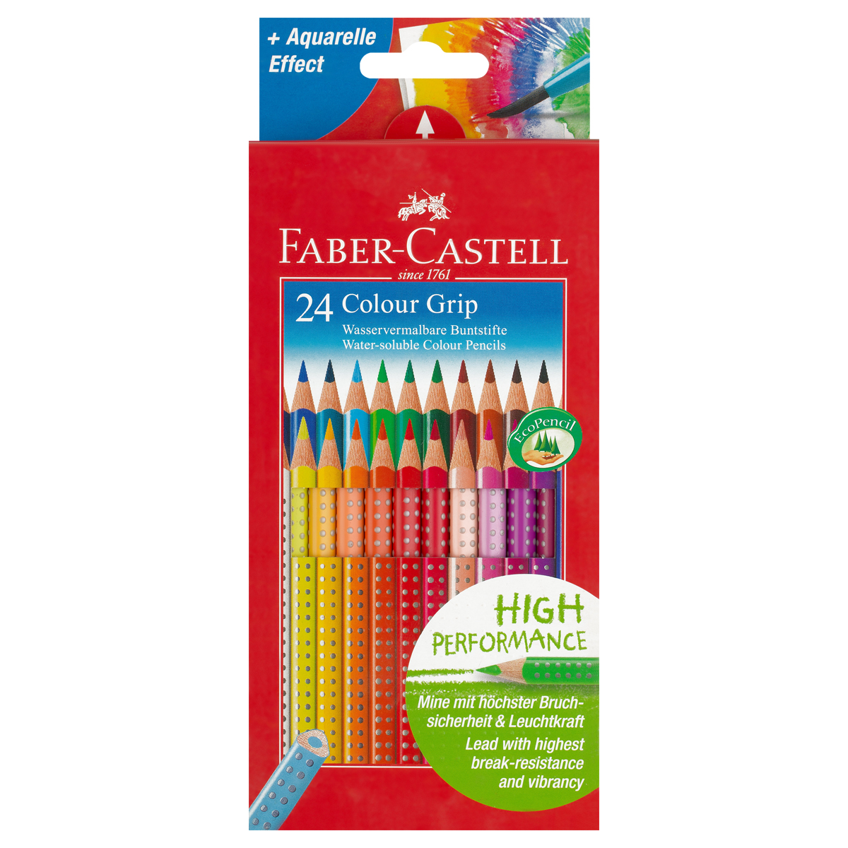 Карандаши цветные Faber-Castell "Grip", 24цв., трехгран., заточен., картон, европодвес - фото 1