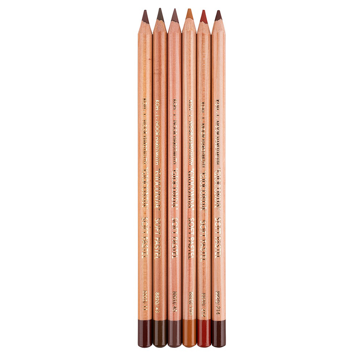 Пастельные карандаши Koh-I-Noor "Gioconda Soft 8826 Brown Line ", 6цв., картон. упак., европодвес - фото 2