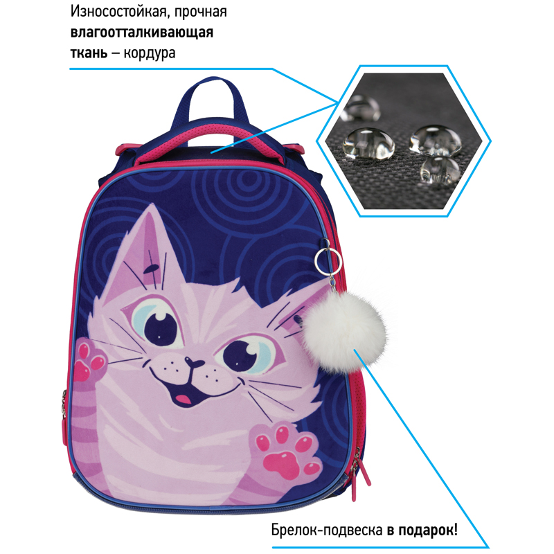Ранец Berlingo Expert "Scary cat" 37*28*16см, 2 отделения, 2 кармана, анатомическая спинка - фото 3