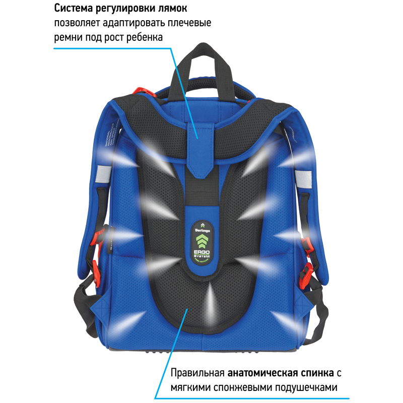 Ранец Berlingo Expert "Ad Astra" 37*28*16см, 2 отделения, 2 кармана, анатомическая спинка - фото 4