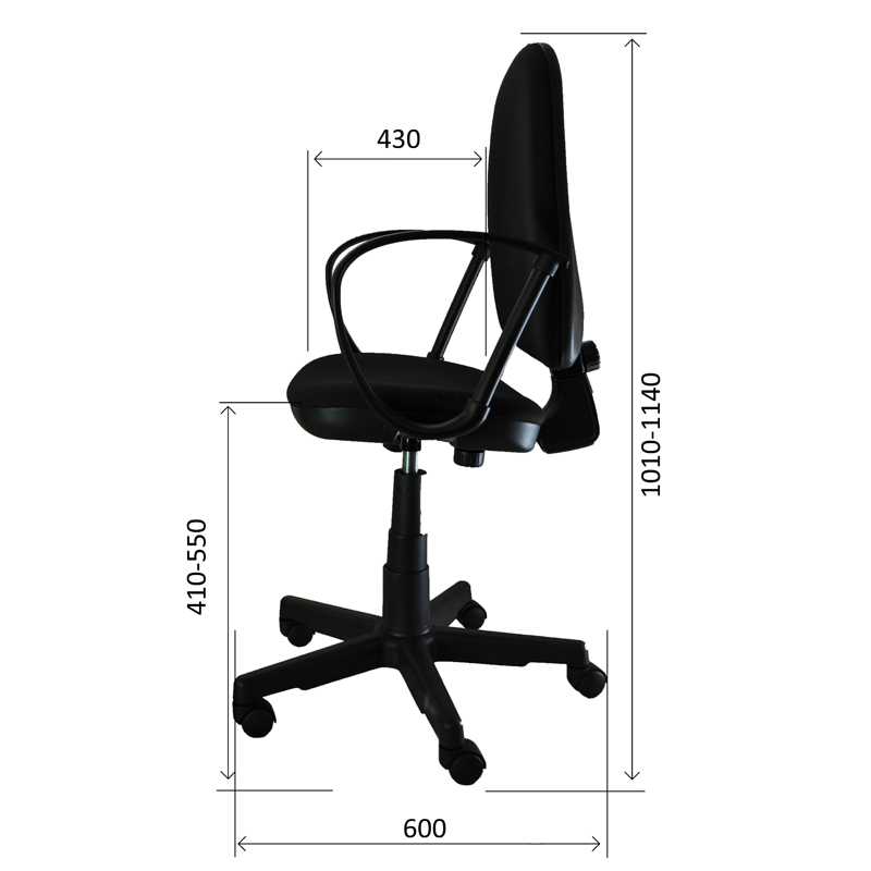 Кресло оператора "Престиж", ткань черная - фото 3