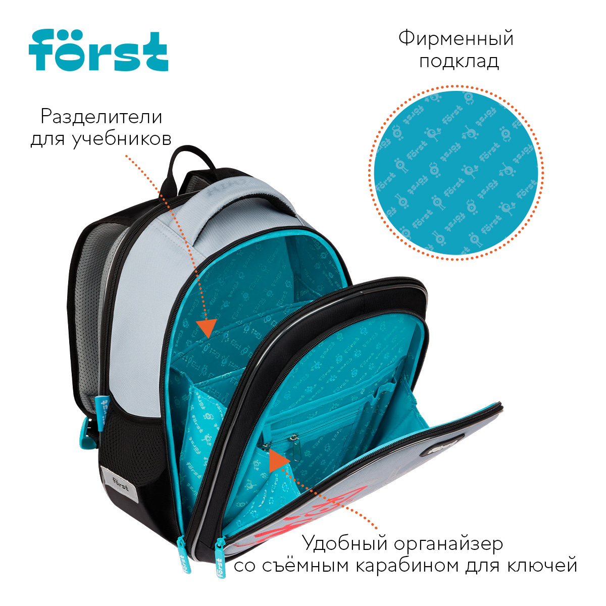 Рюкзак F?rst F-Cloud "Invisible Ninja" 37*28,5*16,5см, 3 отделения, 3 кармана, анатомическая спинка - фото 7