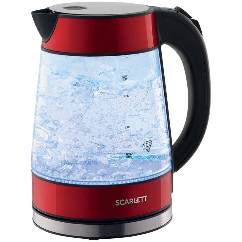 Чайник электрический Scarlett SC-EK27G79, 1,7л, 2200Вт, с подсветкой, стекло/пластик - фото 1