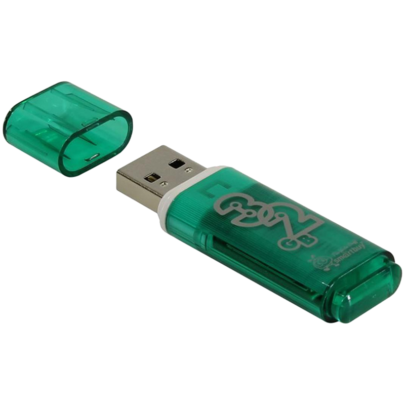 Флеш-память Smartbuy Glossy, 32Gb, USB 2.0, зел, SB32GBGS-G - фото 1