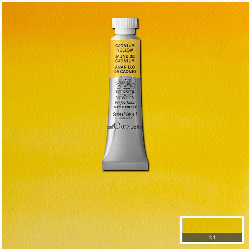 Акварель художественная Winsor&Newton "Professional", 5мл, туба, №108 кадмий желтый - фото 4