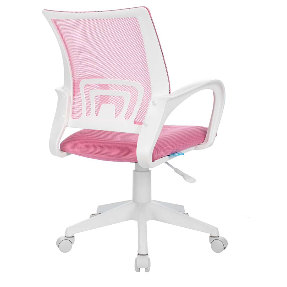 Кресло оператора Helmi HL-M95 R (W695) "Airy", спинка сетка розовая/сиденье ткань TW розовая, пиастра, пластик белый - фото 4