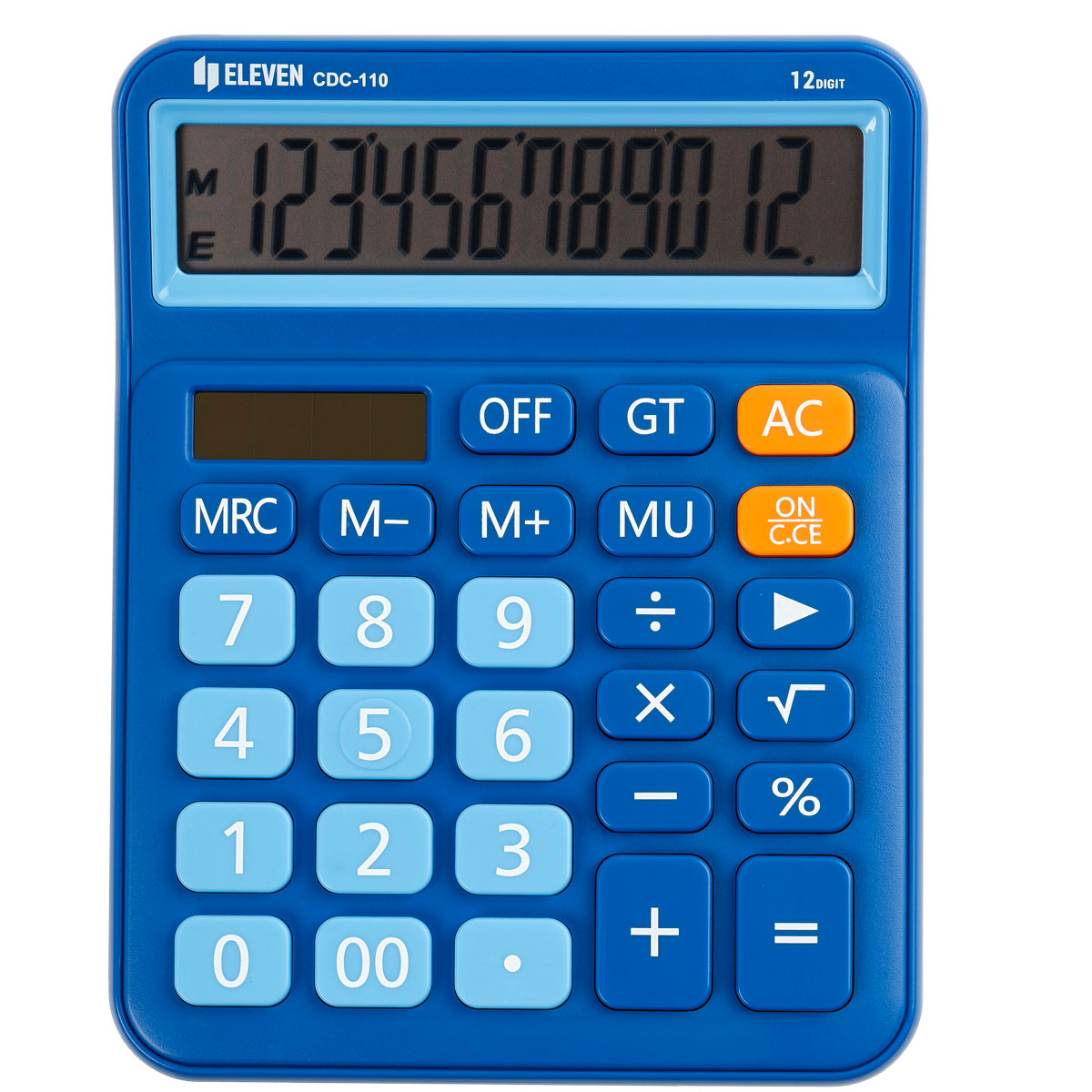 Калькулятор настольный Eleven CDC-110-BL, 12 разрядов, двойное питание, 125*160*28мм, синий - фото 2