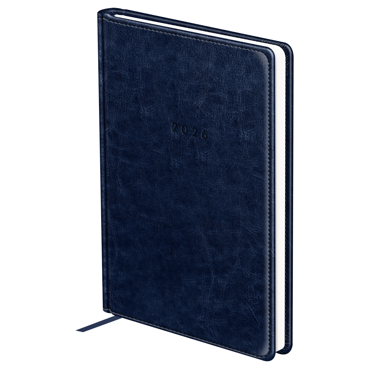 Ежедневник датированный 2026г., А6, 176л., твердый переплет, кожзам, BG "Nebraska. Blue", синий - фото 1