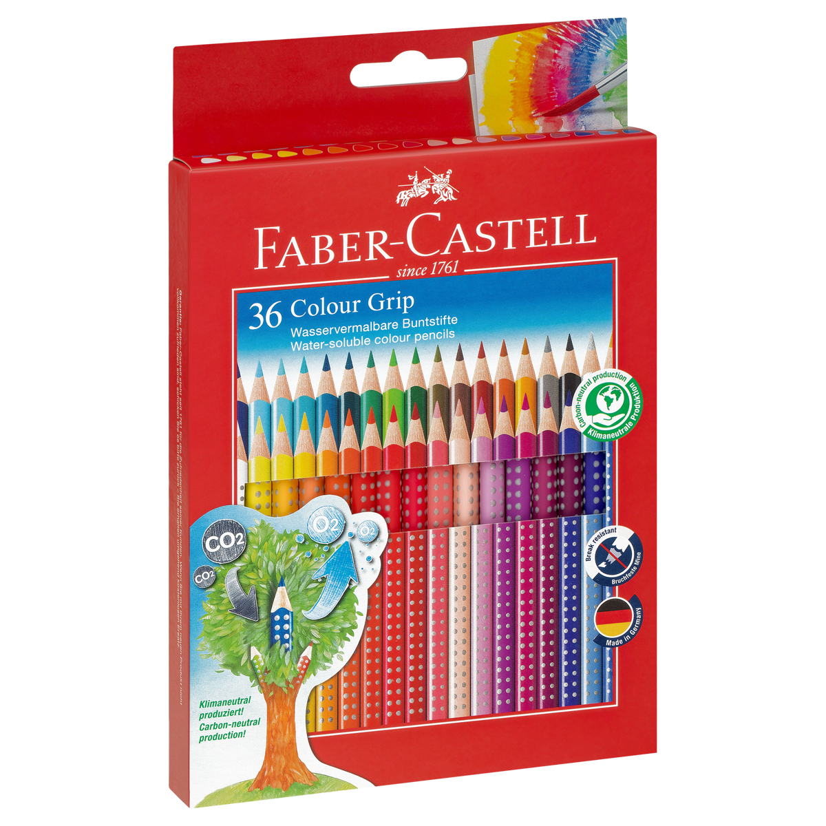 Карандаши цветные Faber-Castell "Grip", 36цв., трехгран., заточен., картон., европодвес - фото 5