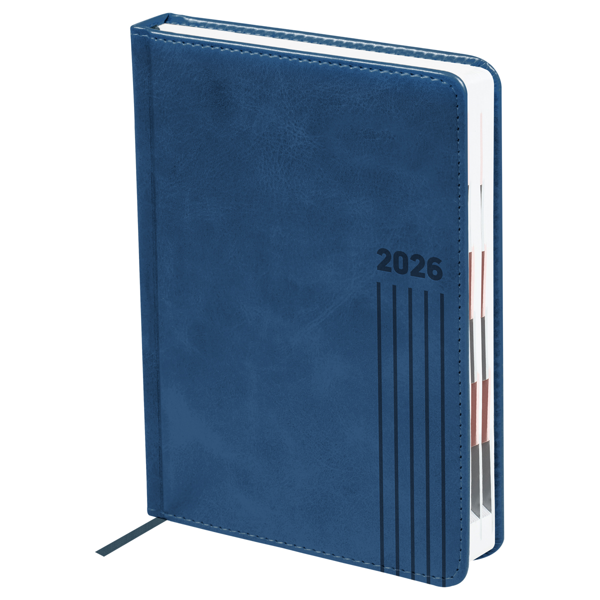 Ежедневник датированный 2026г., А5, 176л., твердый переплет, BG "Vesper Index. Blue", синий, блок с индексной вырубкой - фото 1
