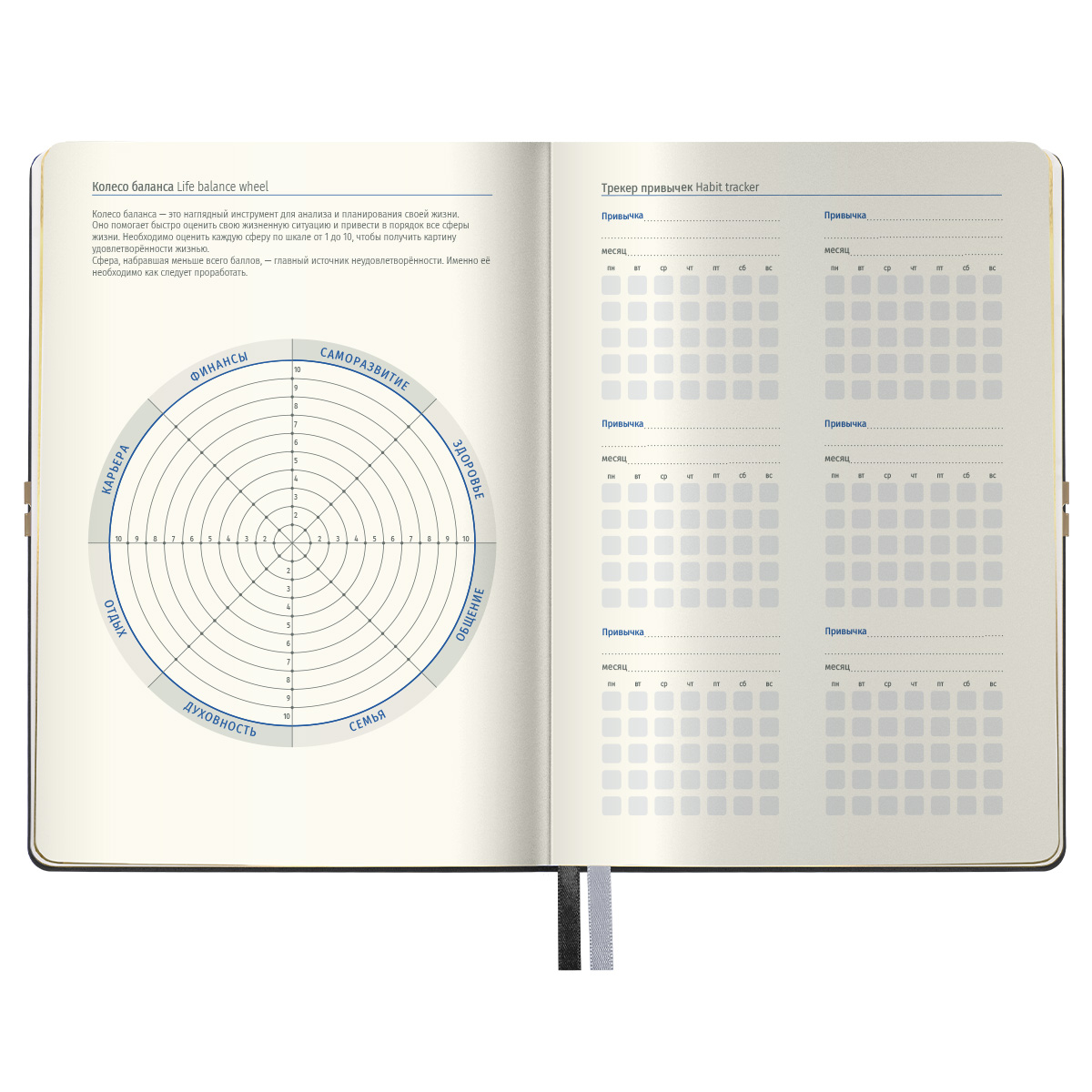 Ежедневник недатированный, А5, 136л., кожзам, Berlingo "Casual Gold", с резинкой, черный, золотой срез - фото 3