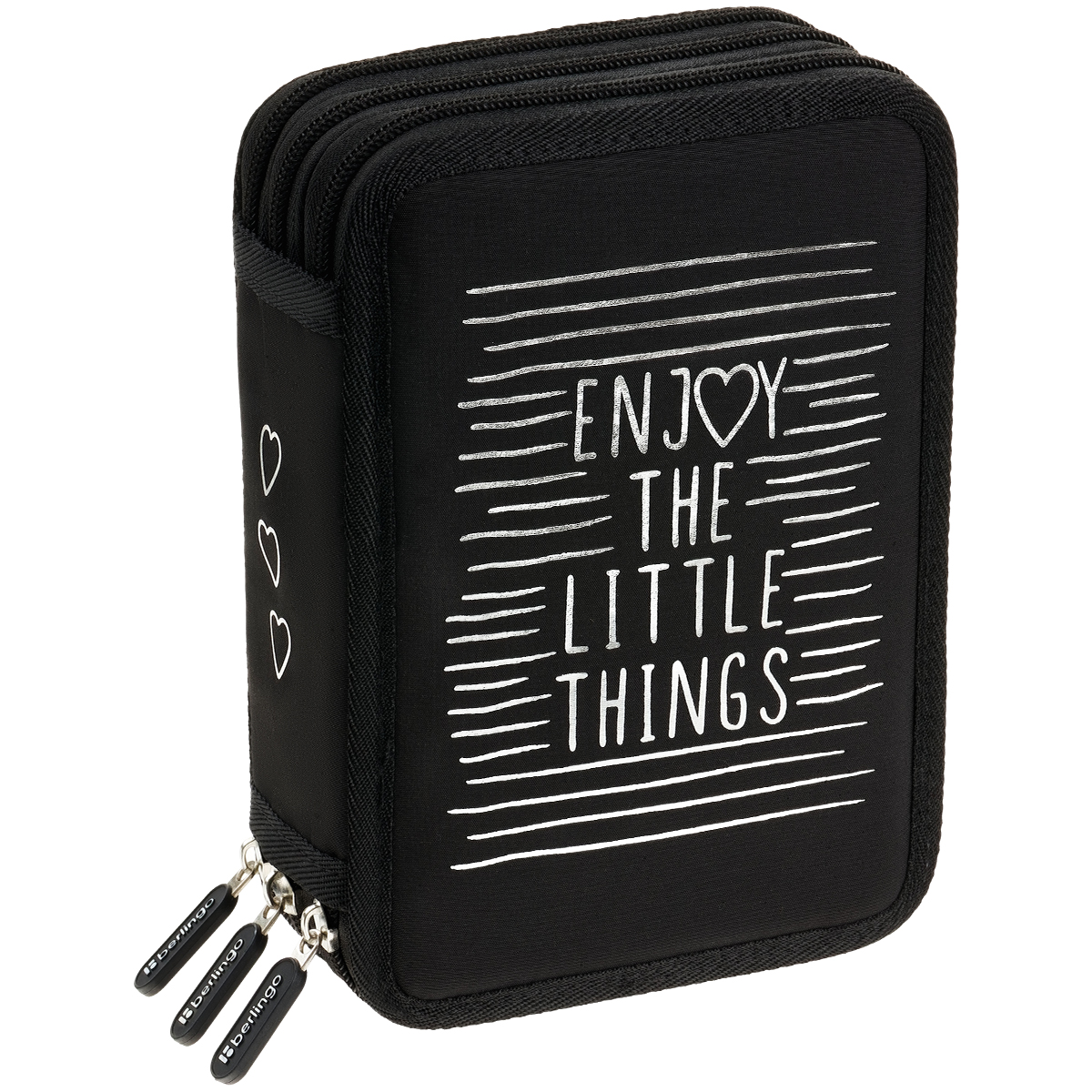 Пенал 3 отделения, 200*140*60 мм, Berlingo "Enjoy the little things", полиэстер - фото 1