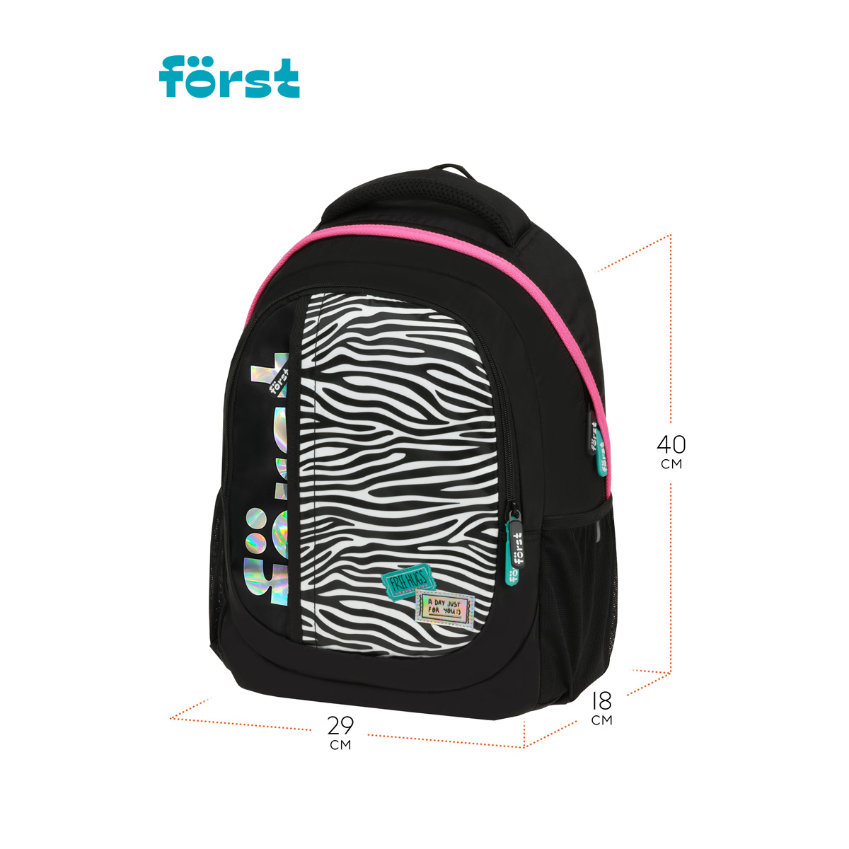 Рюкзак F?rst F-Trend "Fashion zebra" 40*29*18см, 2 отделения, 3 кармана, эргономичная спинка - фото 3