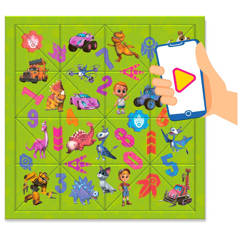 Головоломка с дополненной реальностью ГЕОДОМ "Турбозавры", 30*30,5см, 32 детали - фото 6