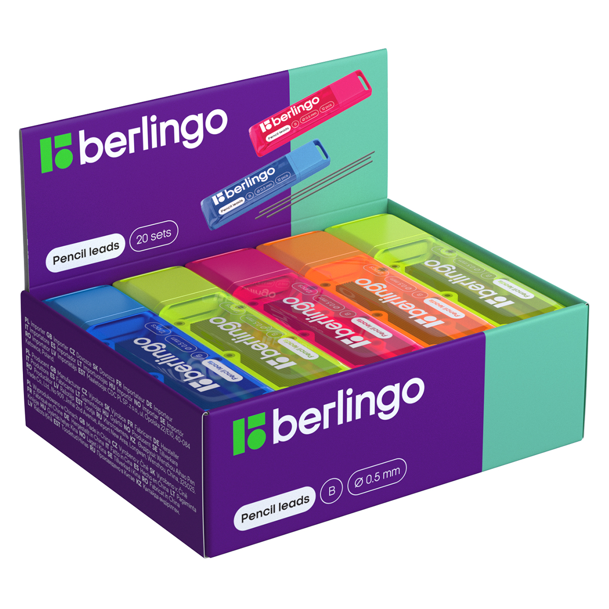 Грифели для механических карандашей Berlingo, 12шт., 0,5мм, B - фото 6