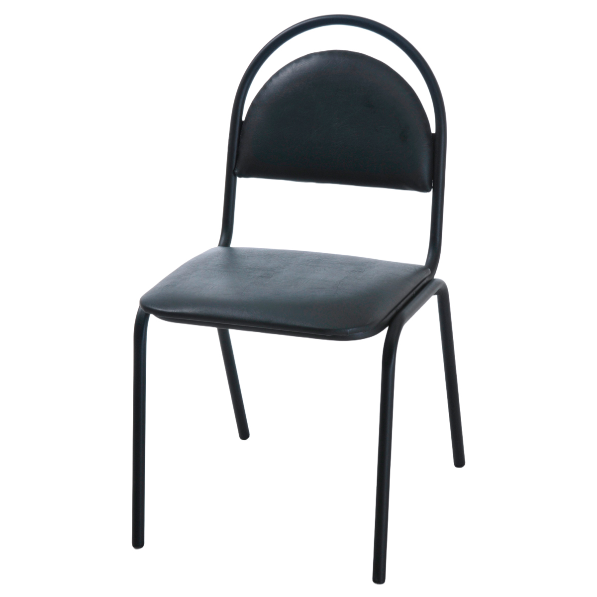 Стул Фабрикант "Стандарт" PV, 1, BL, каркас черный, обивка кожзам черный - фото 1