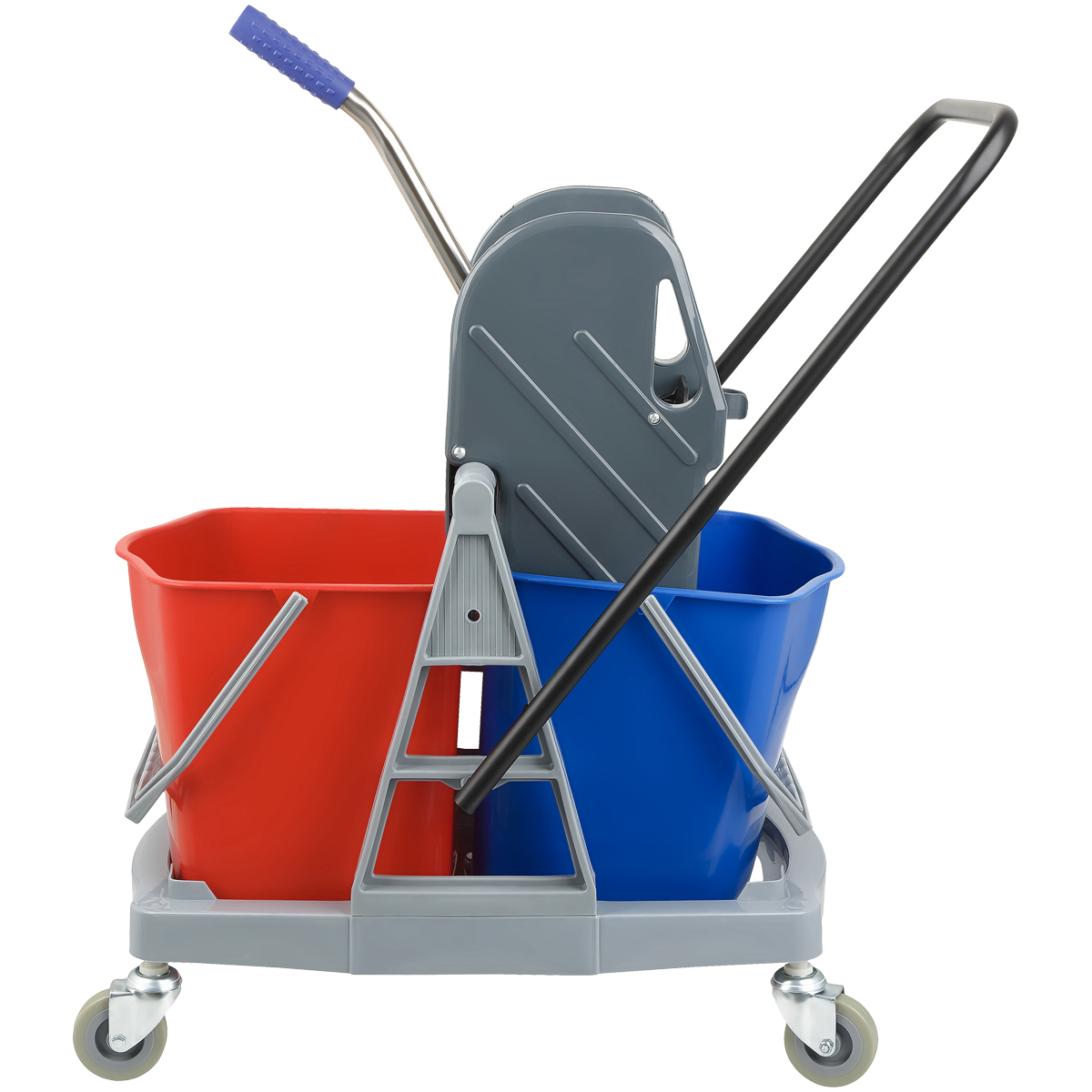 Тележка уборочная OfficeClean Professional, 2 съемных ведра 17л., механический отжим - фото 3