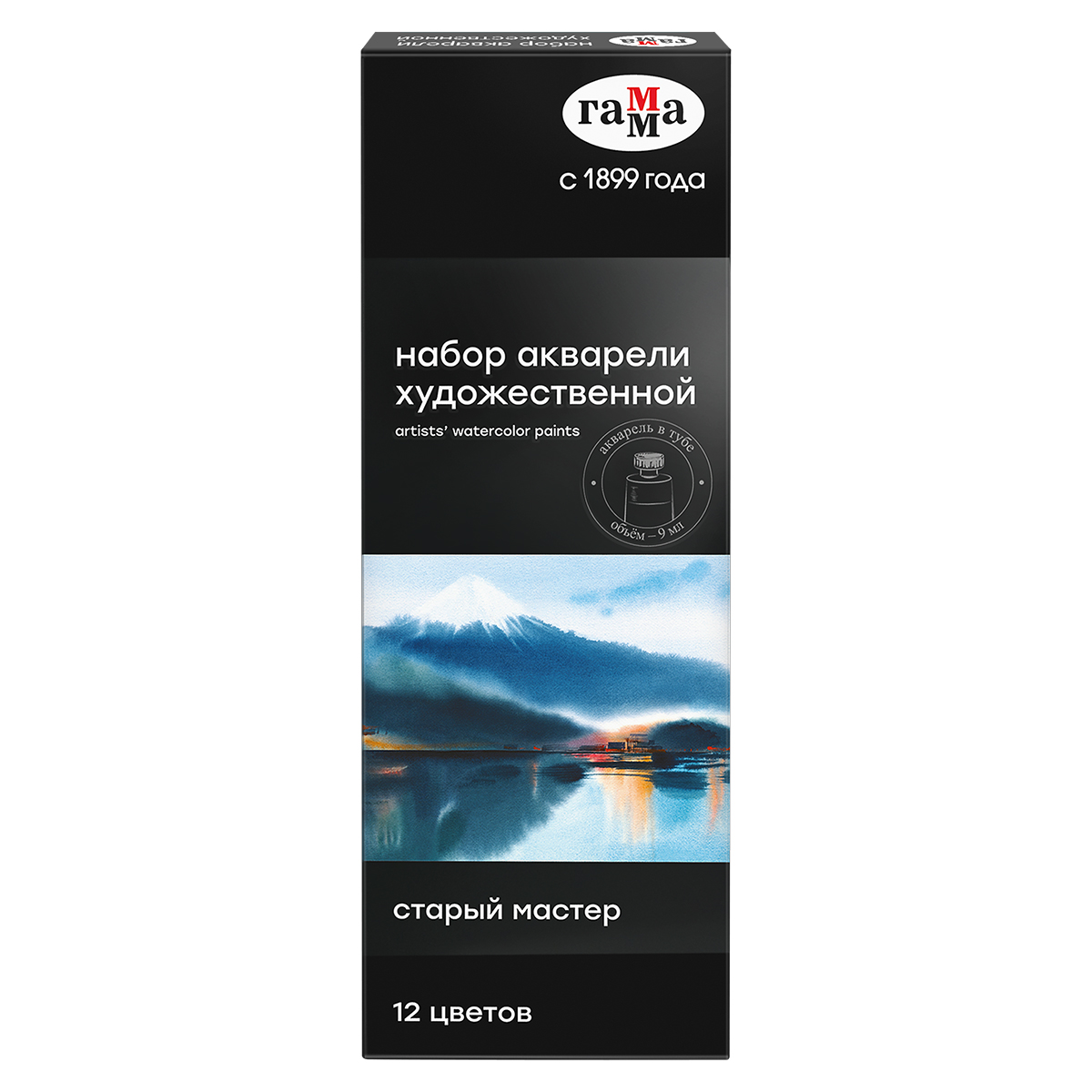 Акварель художественная Гамма "Старый мастер", 12цв., туба 9мл, картон. упаковка - фото 2