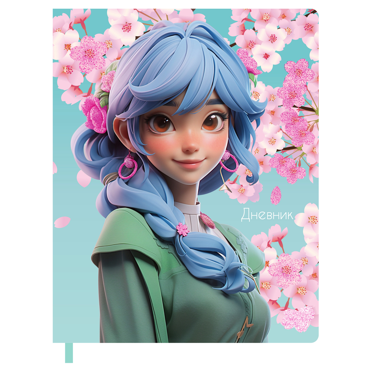 Дневник 1-11 кл. 48л. ЛАЙТ BG "Pretty", иск. кожа, печать, с блестками, ляссе - фото 1