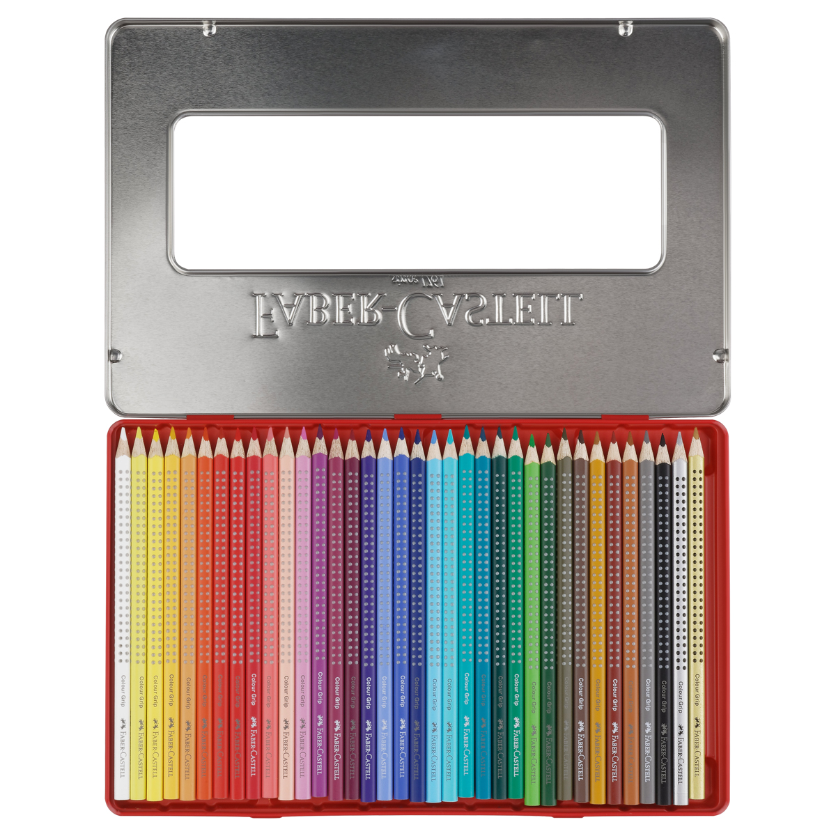 Карандаши цветные Faber-Castell "Grip", 36цв., трехгран., заточен., метал. упак. - фото 5