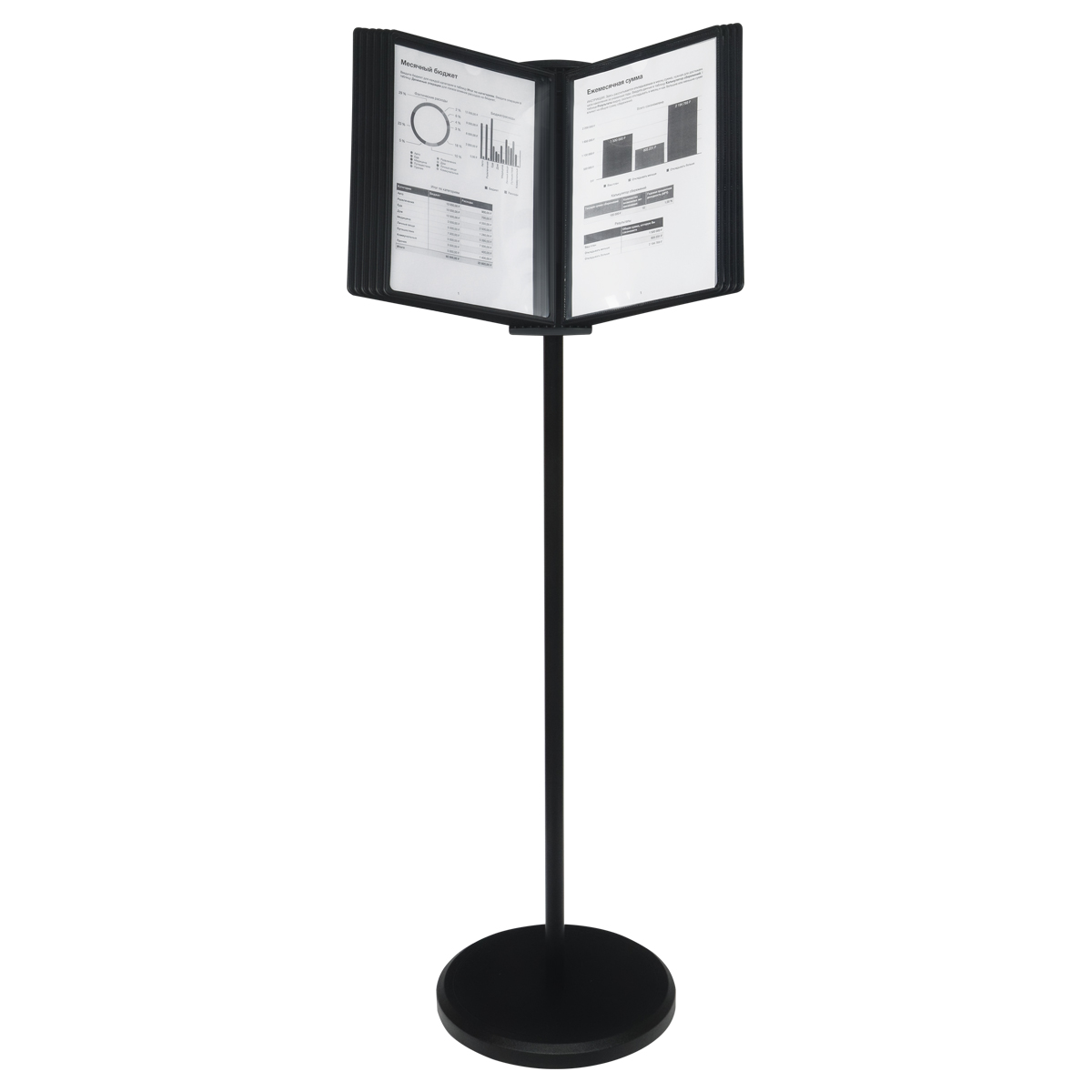 Демосистема напольная OfficeSpace с 10 черными панелями - фото 3