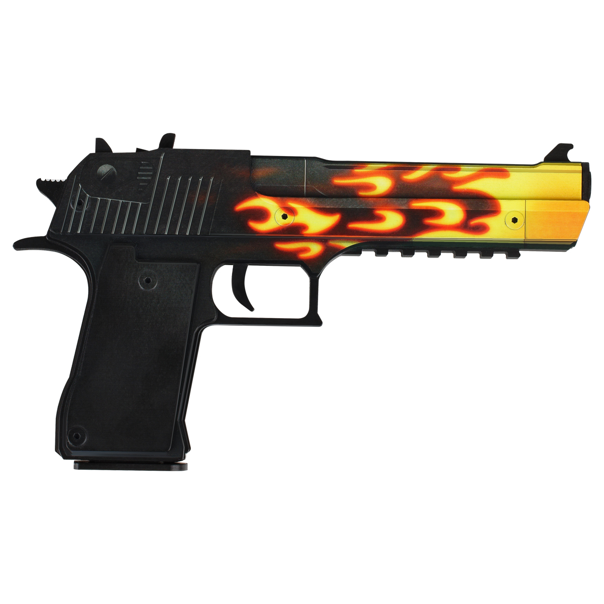 Пистолет деревянный ТРИ СОВЫ Desert Eagle, серия легендарный, "Пламя", подложка ХДФ с европодвесом, термоусадка - фото 2
