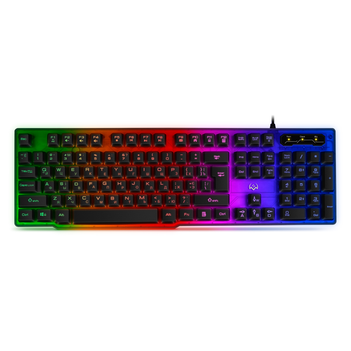 Клавиатура Sven KB-G8500, USB, прозрачный корпус, подсветка, черный - фото 1
