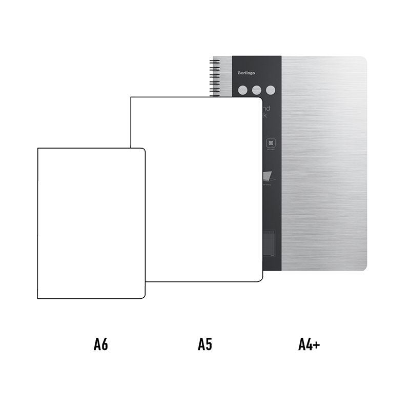 Бизнес-тетрадь А4+, 80л., Berlingo "Steel&Style", клетка, на гребне, 80г/м2, пластик. (полифом) обложка, линейка-закладка, серебристый металлик - фото 6
