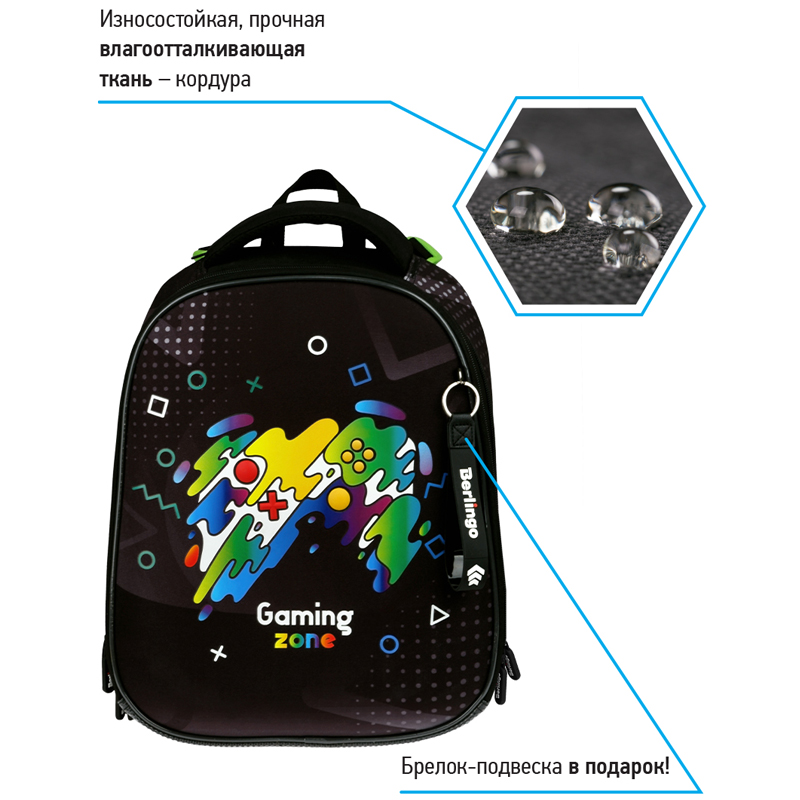 Ранец Berlingo Expert Max "Gaming Zone" 37*28*16см, 2 отделения, анатомическая спинка, дождевик в комплекте - фото 3