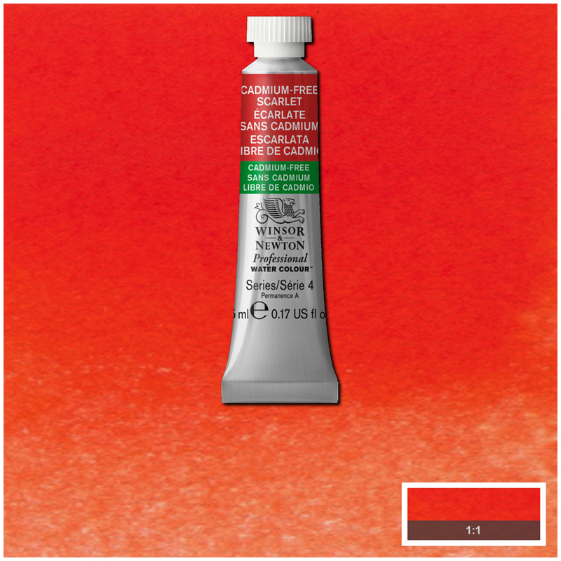 Акварель художественная Winsor&Newton "Professional", 5мл, туба, №903 бескадмиевый алый - фото 4