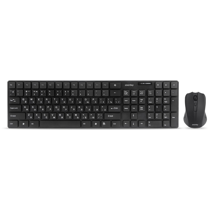 Комплект беспроводной клавиатура + мышь Smartbuy ONE 229352AG, USB, черный - фото 1