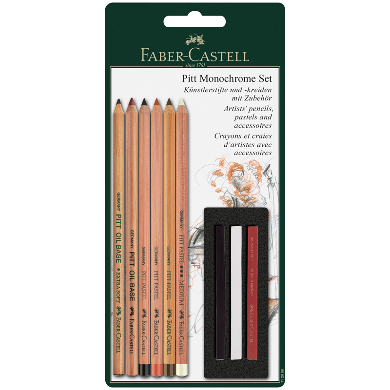 Набор художественных изделий Faber-Castell "Pitt Monochrome", 9 предметов, блистер - фото 1