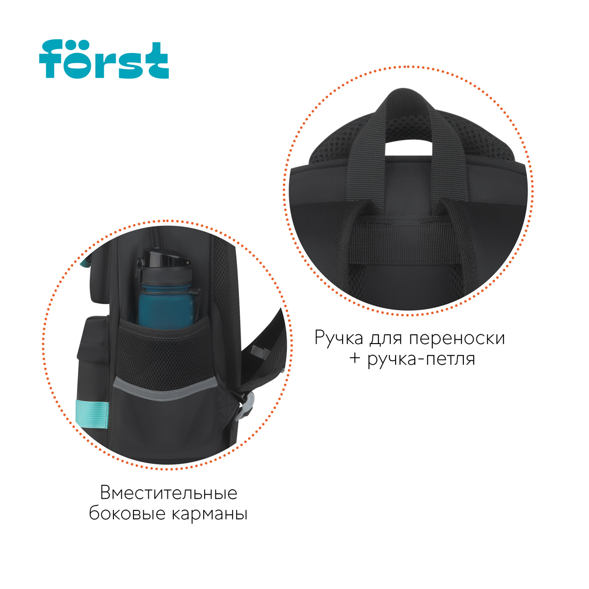 Рюкзак F?rst F-Color "Mint" 39,5*28,5*14см, 1 отделение, 4 кармана, уплотненная спинка - фото 8