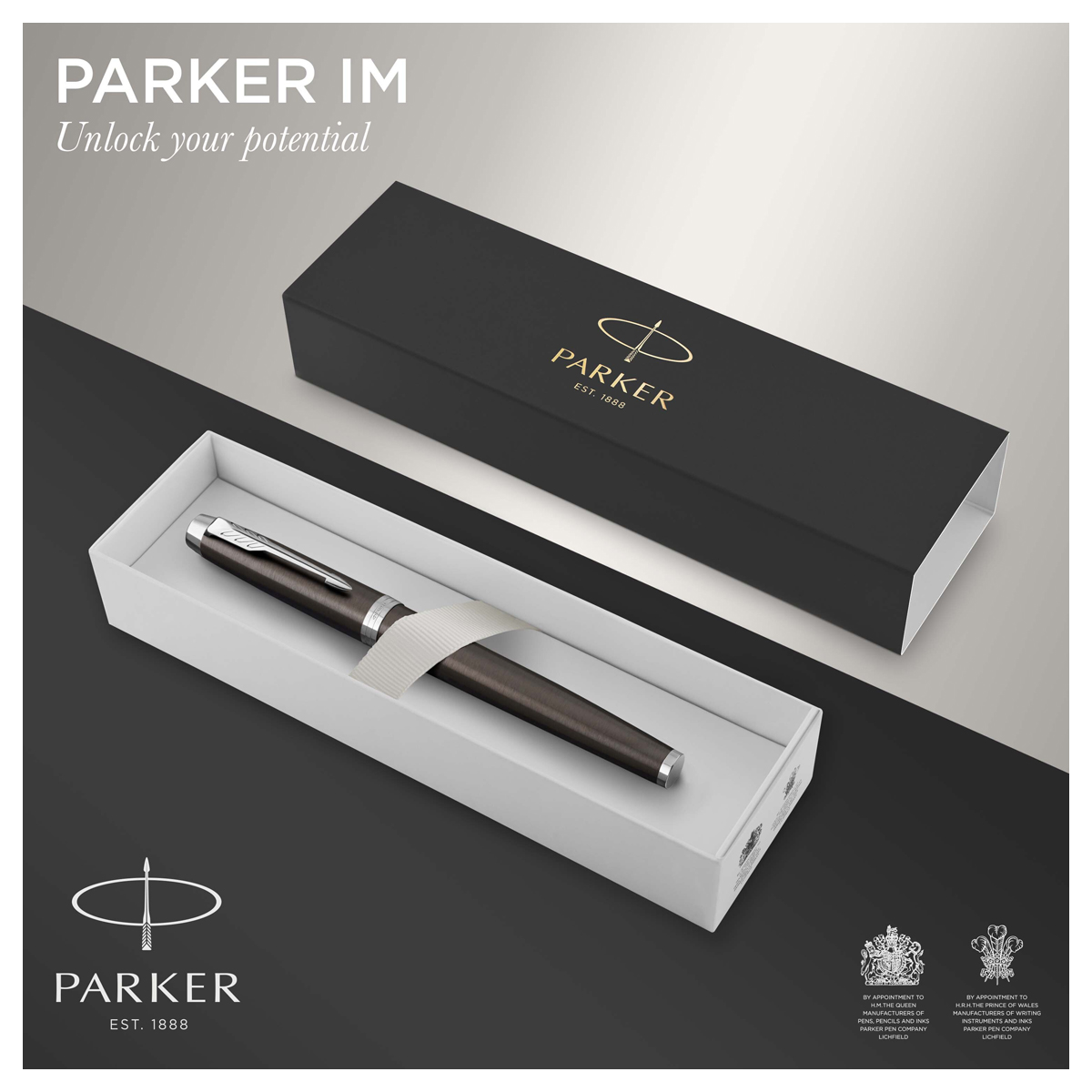 Ручка-роллер PARKER "IM Core Dark Espresso CT", корпус кофейный лак, хромированные детали, черная, 1931664 - фото 2