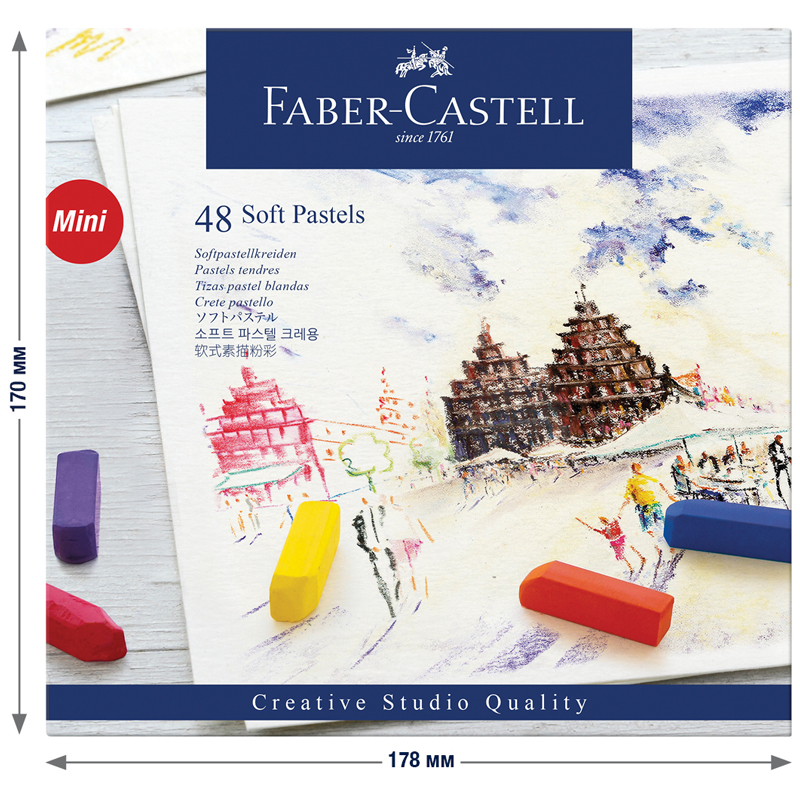 Пастель Faber-Castell "Soft pastels", 48 цветов, мини, картон. упаковка - фото 3