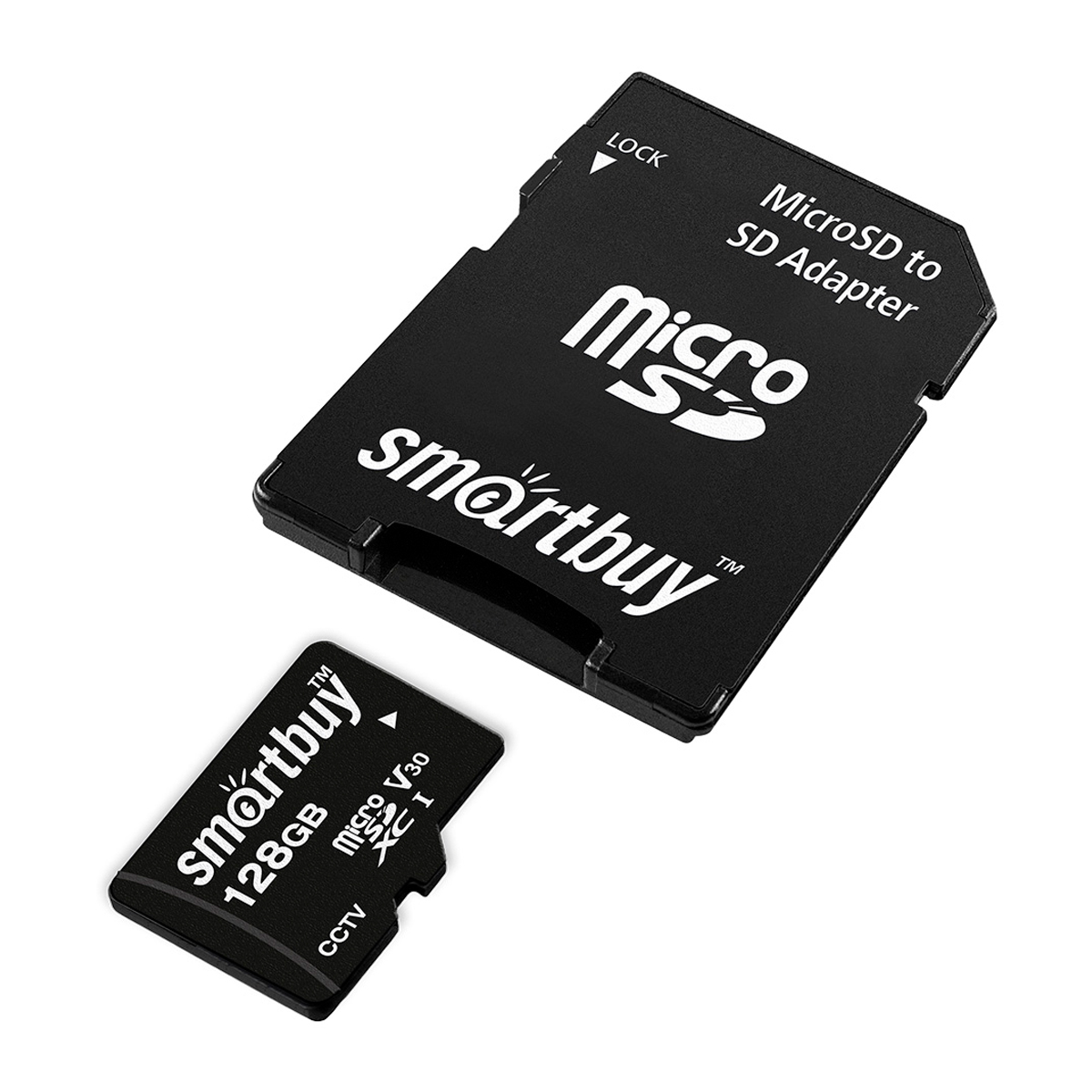 Карта памяти SmartBuy MicroSDXC 128GB UHS-II, Class 10, скорость чтения 95Мб/сек, для видеонаблюдения (с адаптером SD) - фото 1