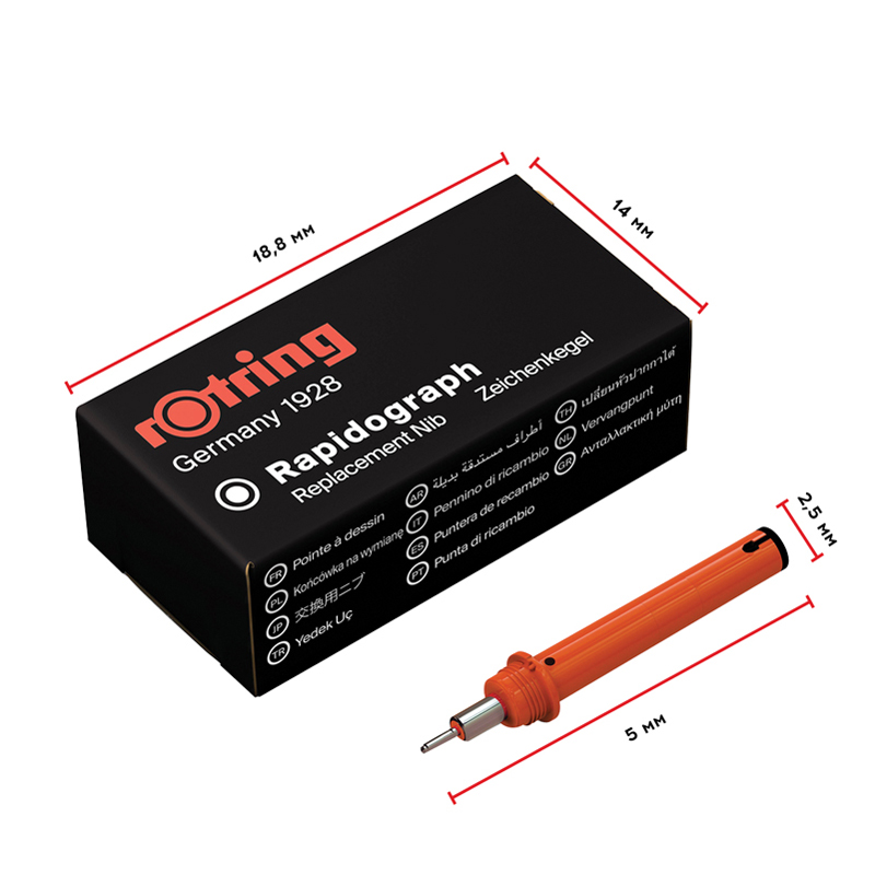 Пишущий элемент для рапидографа Rotring 1,0мм, картон. упаковка - фото 3