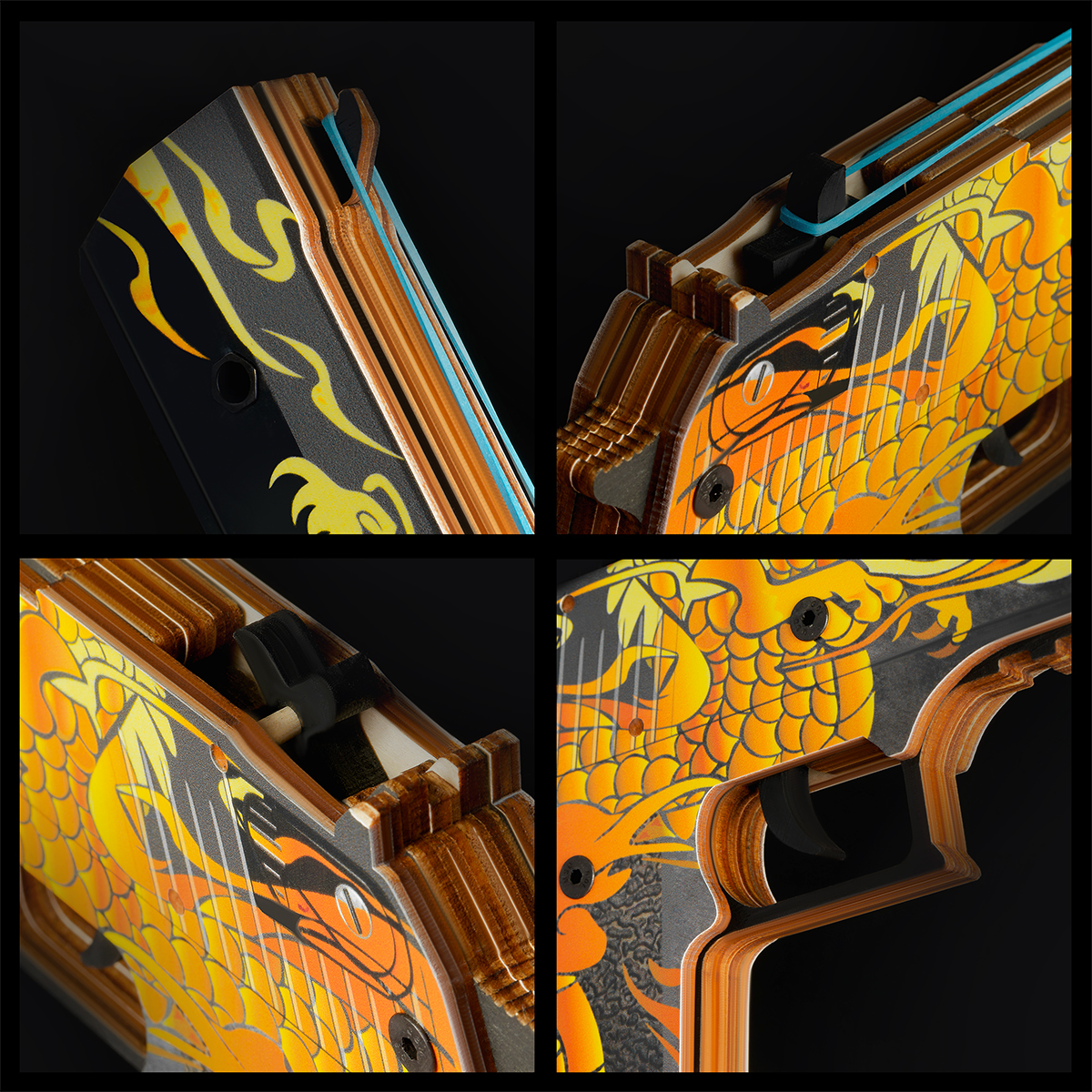 Пистолет деревянный ТРИ СОВЫ Desert Eagle, "Якудза", подложка ХДФ с европодвесом, термоусадка - фото 8