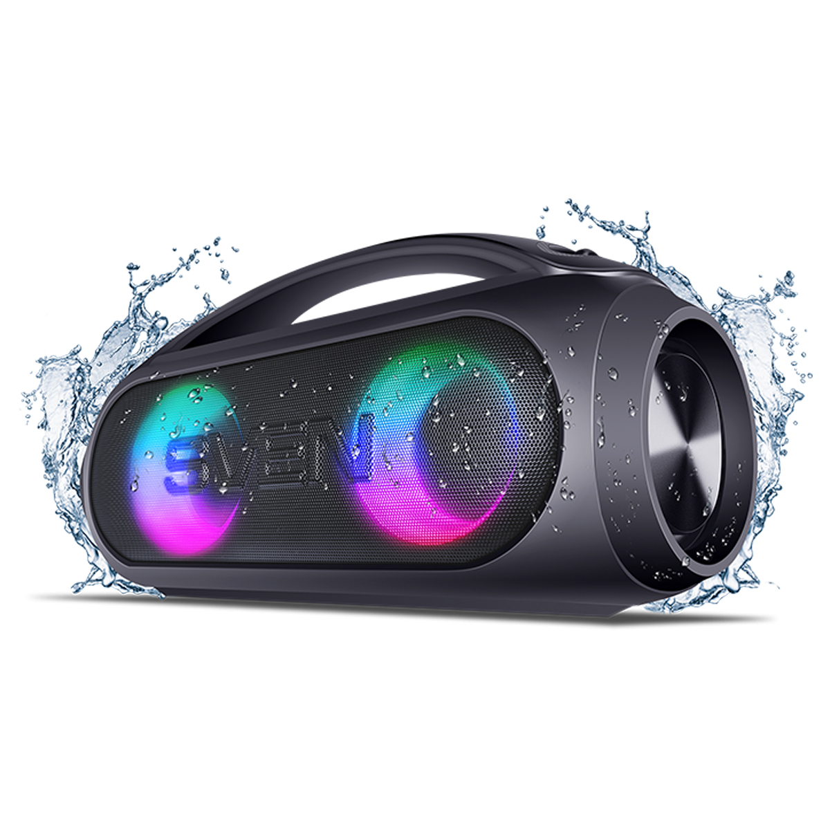 Колонка портативная Sven PS-380, 40W, Bluetooth, FM, USB, защита от воды, подсветка, черный - фото 1