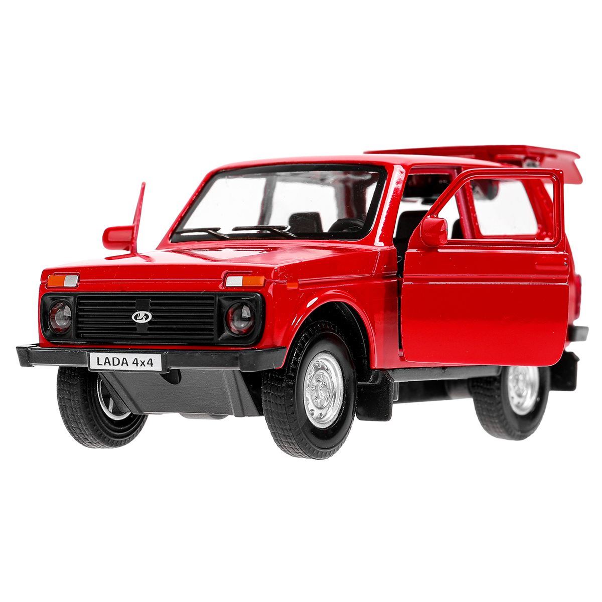Машина игрушечная Технопарк "Lada 4x4", LADA, металл., 12см, красный, инерционная, с подвижными элементами - фото 5