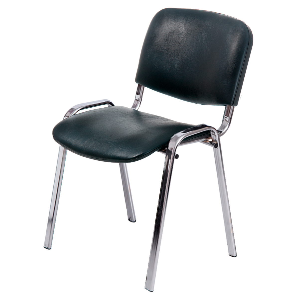 Стул Фабрикант "Изо" PV1, CH, каркас металл хром, обивка кожзам черный - фото 1