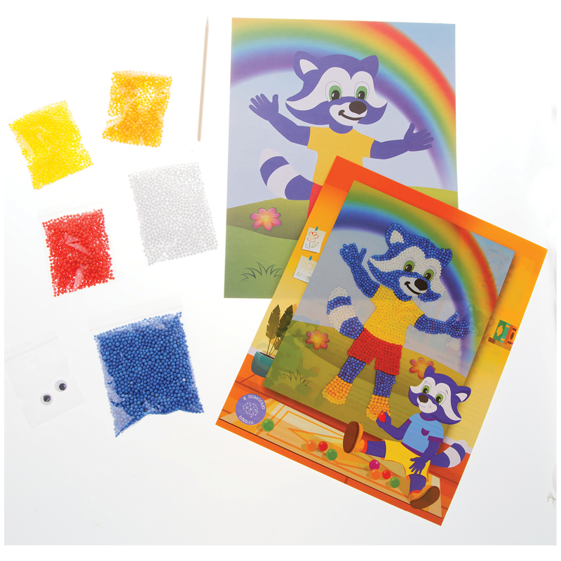 Аппликация из цветных шариков пенопласта Мульти-Пульти "Енот" - фото 3