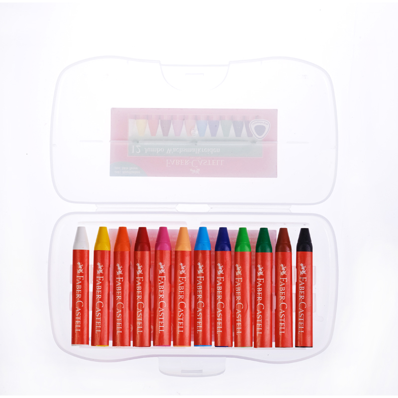 Мелки восковые утолщенные Faber-Castell "Jumbo", 12цв., трехгранные, пластиковая упаковка - фото 2
