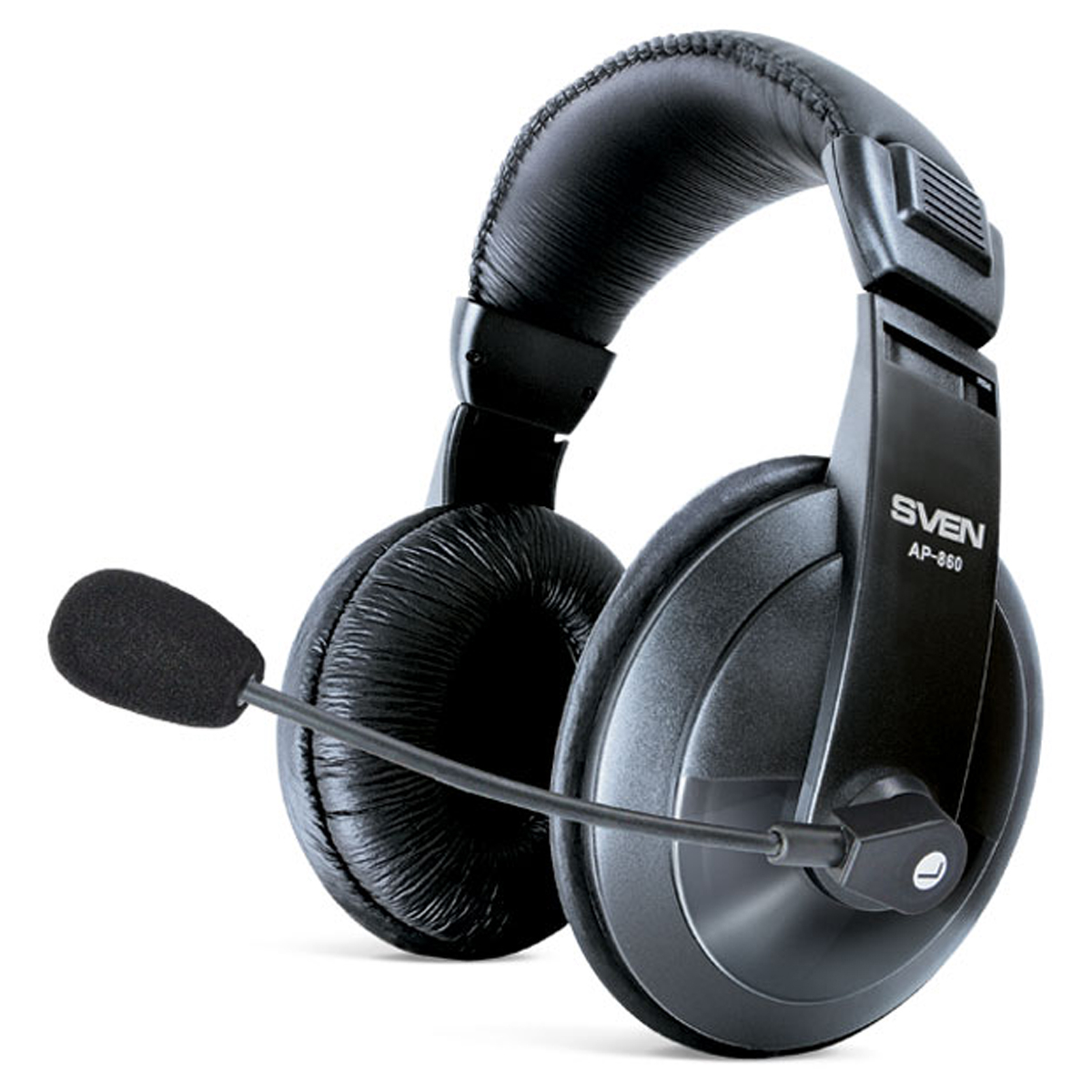 Наушники с микрофоном Sven AP-860MV (с регулятором громкости), 2м, красный, черный - фото 1