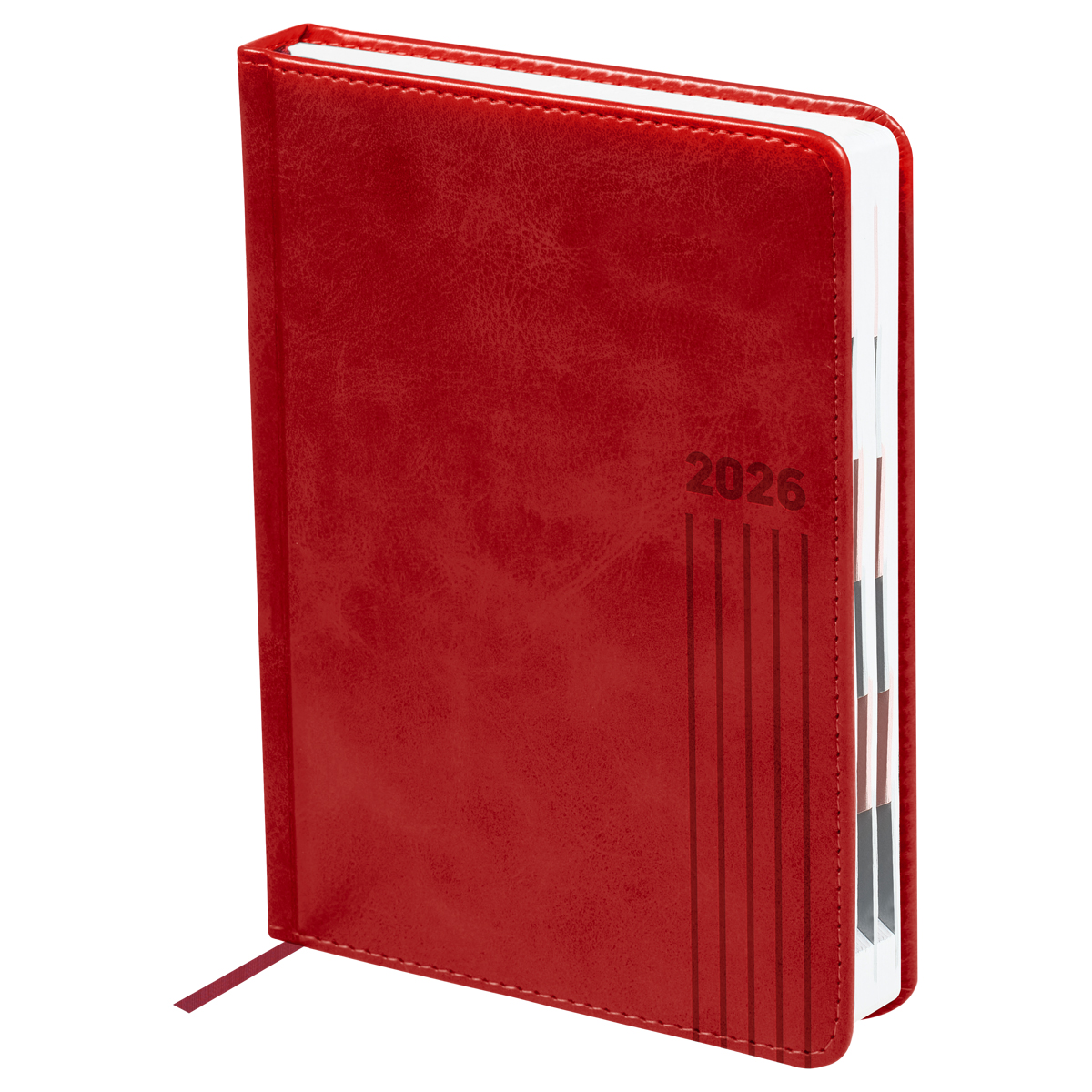 Ежедневник датированный 2026г., А5, 176л., твердый переплет, BG "Vesper Index. Dark red", тёмно-красный, блок с индексной вырубкой - фото 1