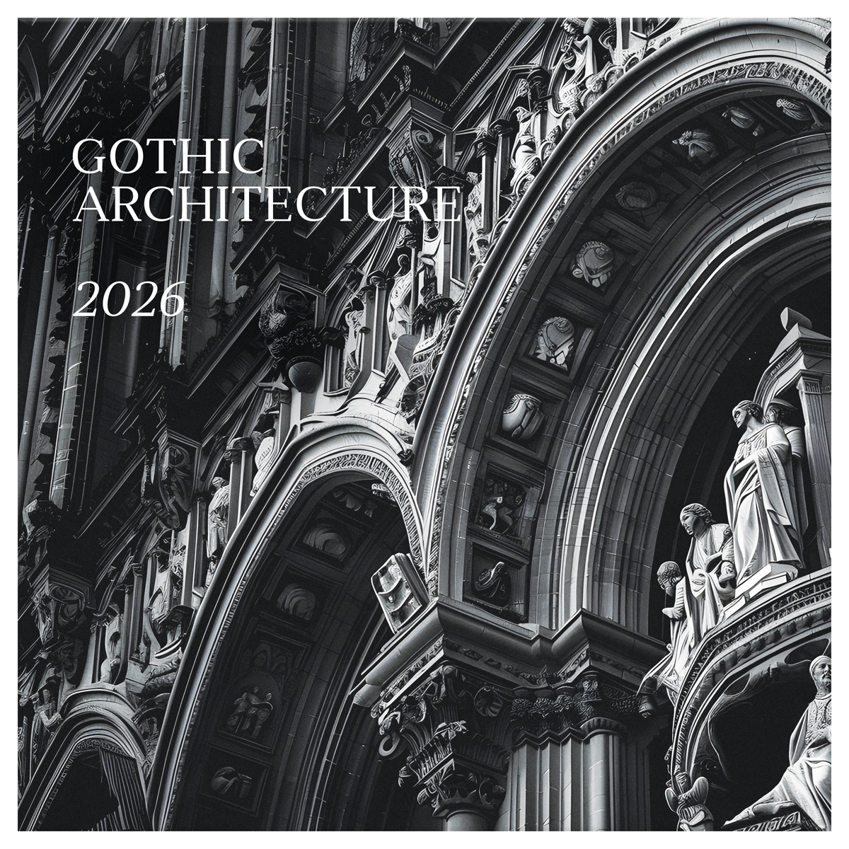 Календарь настенный перекидной на скрепке, 290*290 мм 12л. BG "Архитектура", 2026г. - фото 1